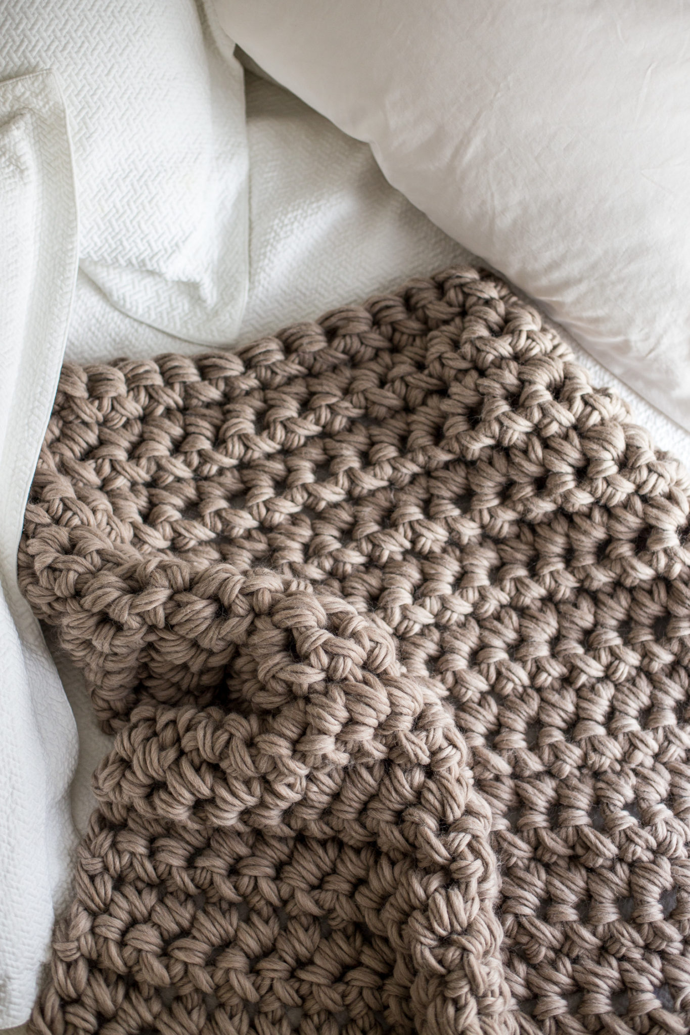Cobertor de crochê manual 