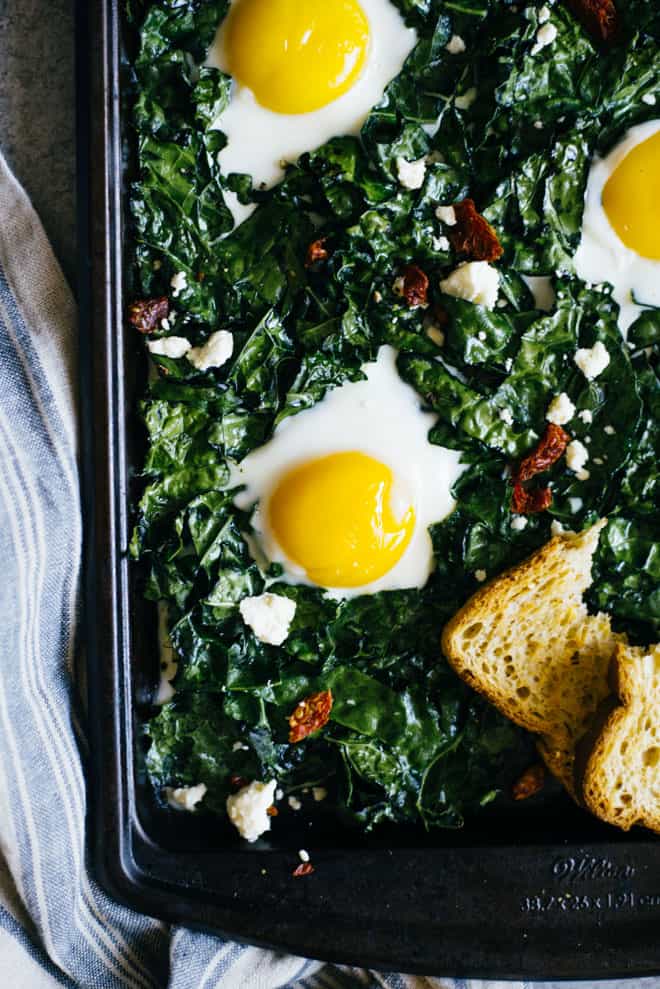 sheet pan kale and egg bake_sheet pan breakfast