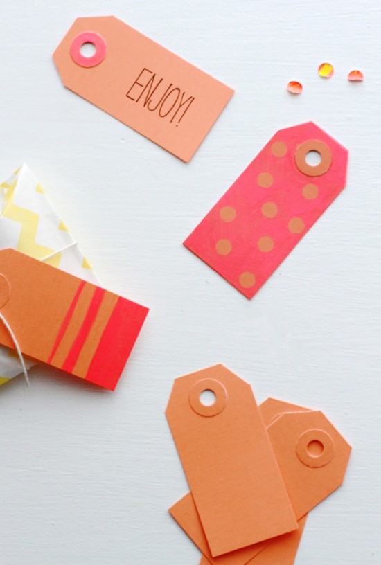 Neon Color Block Gift Tags