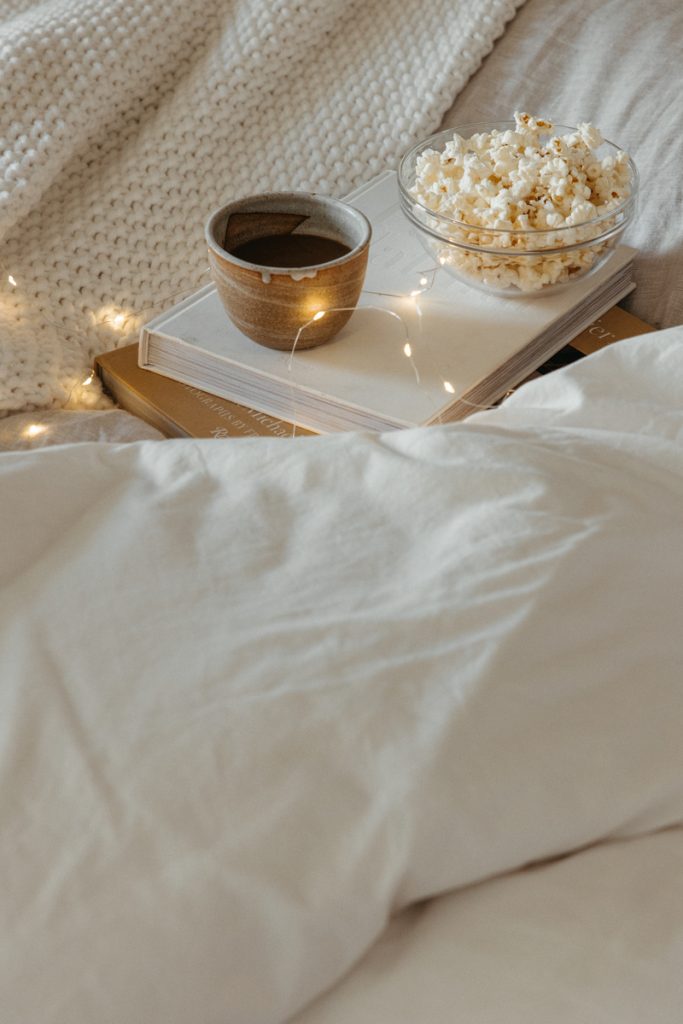 popcorn and tea in bed last minute gift ideas