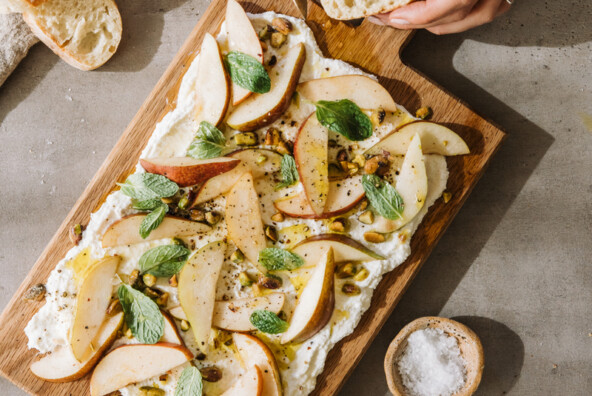Ricotta board with pears.