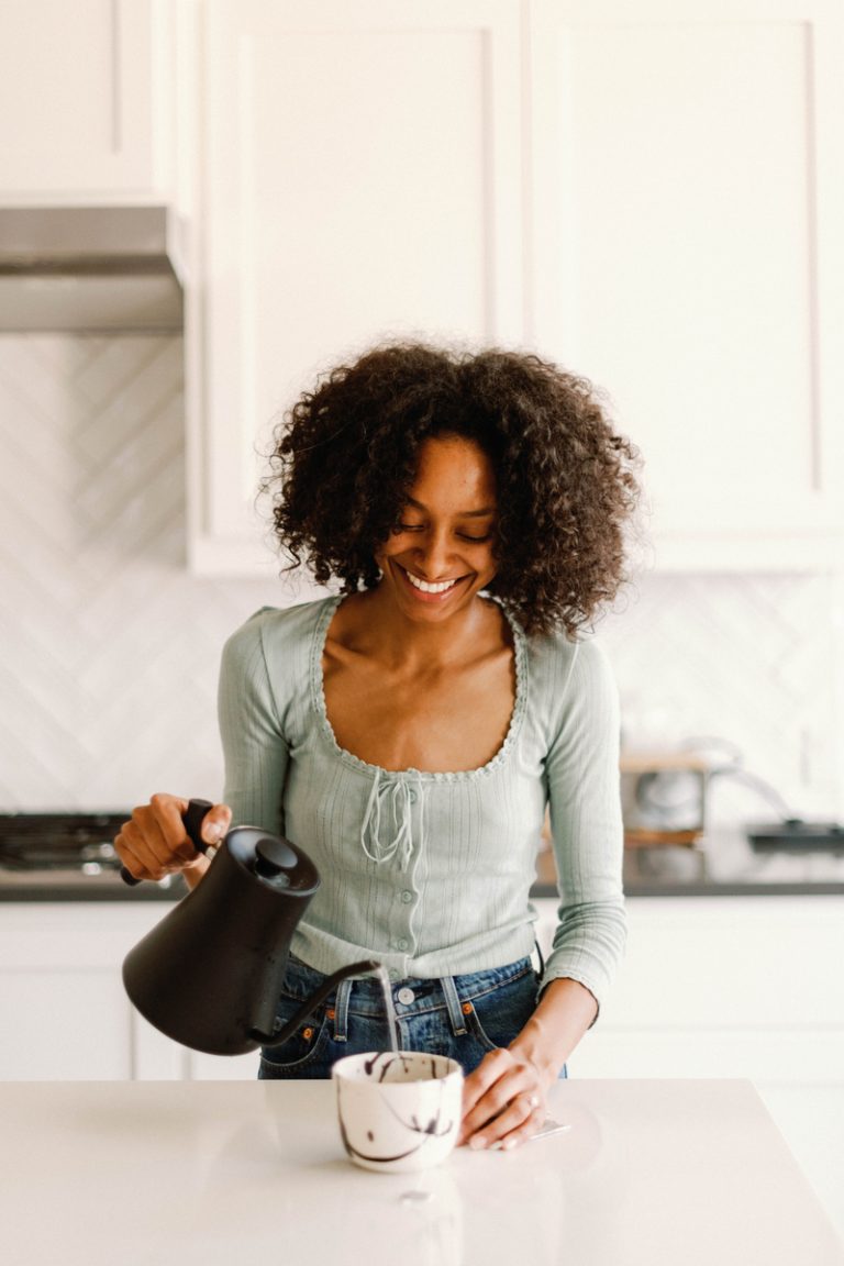 woman making tea