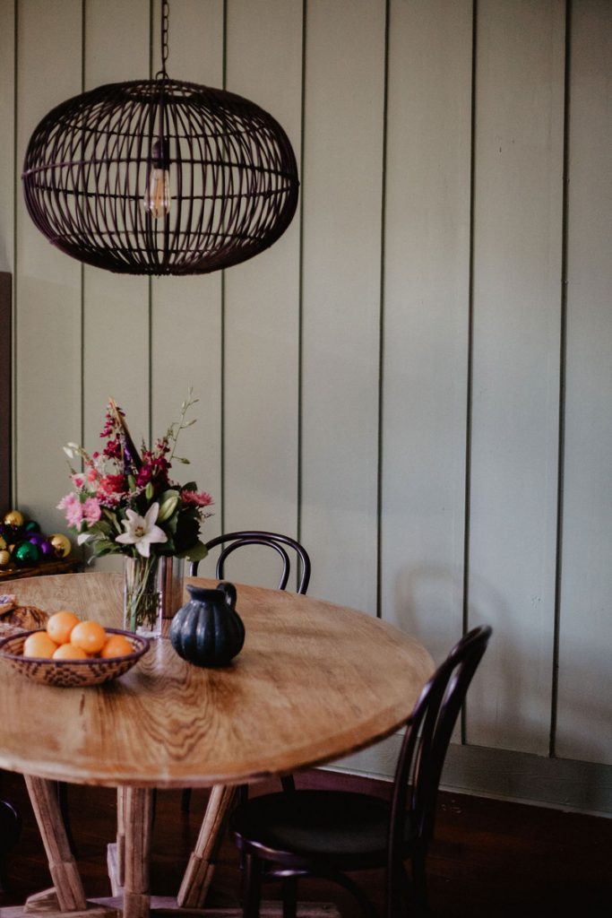 small dining room with round table