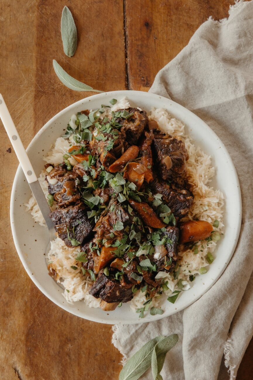 sweet and spicy braised short ribs