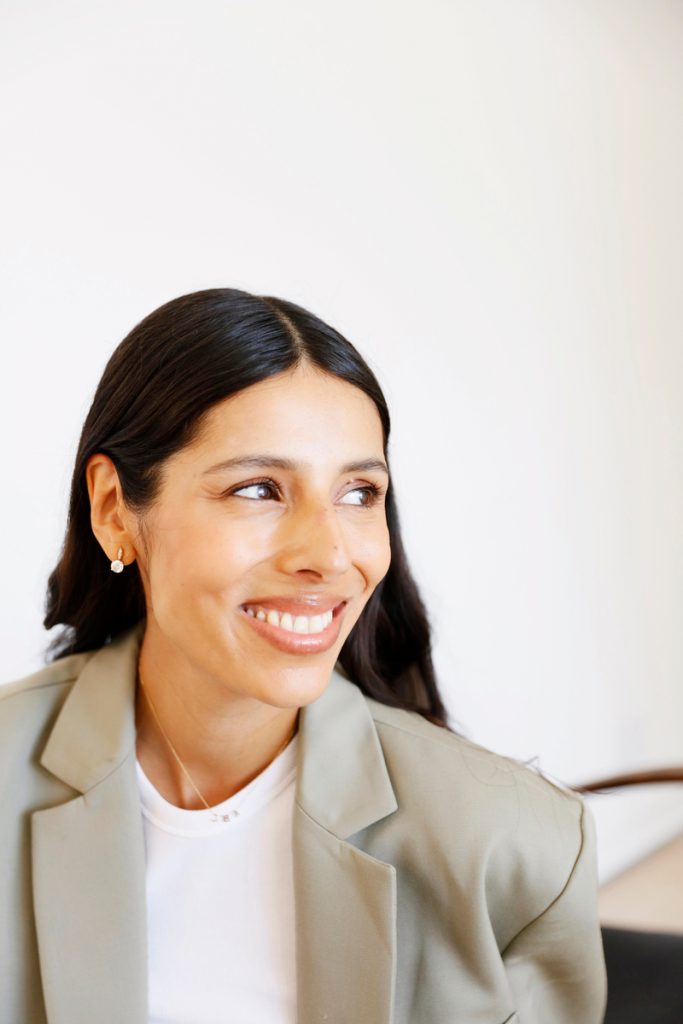 woman smiling double cleansing products