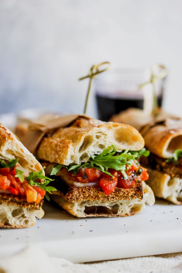 Crispy Eggplant Sandwiches with Tomato-Tarragon Relish_vegetarian sandwich recipes