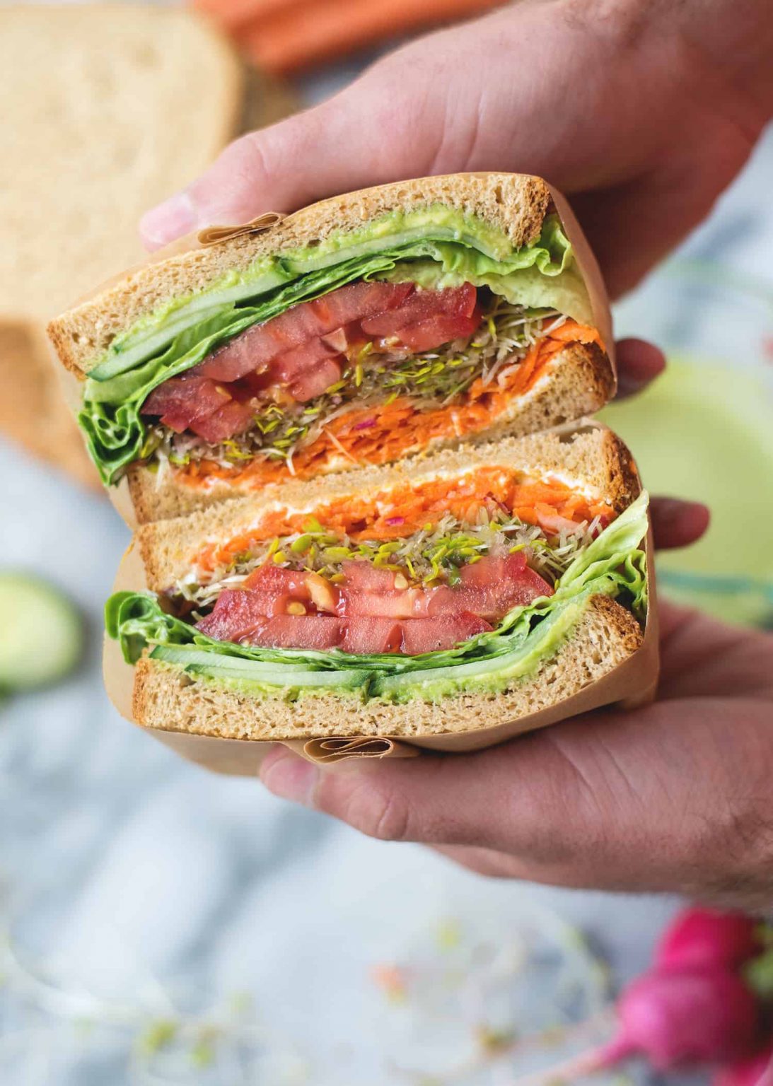 25 Vegetarian Sandwich Recipes To Elevate Your Lunch Routine Green Goddess Veggie Sandwich Vegetarian Sandwich Recipes 1093x1536