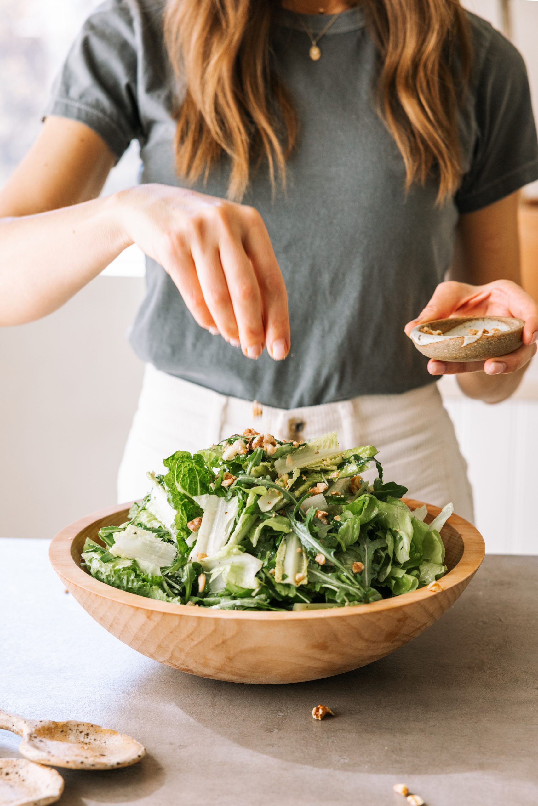 via carota's insalata verde, casa zuma 12 of the best simple green salad recipes inspired by handmade wooden salad bowls