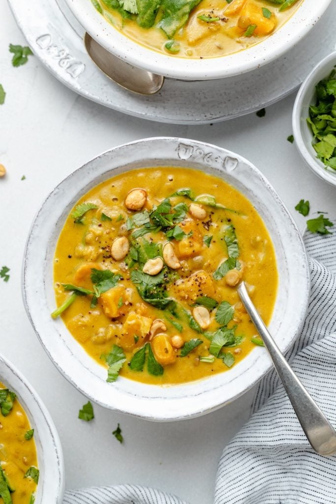 Healing Curry Butternut Squash Lentil Soup