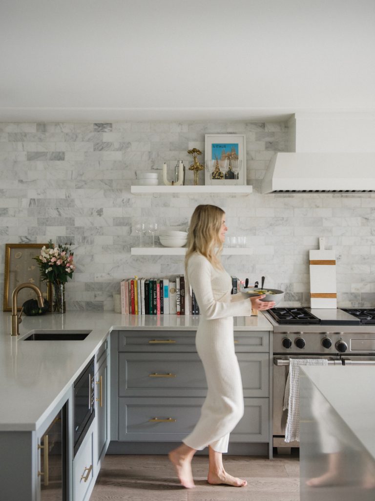 woman cooking in kitchen