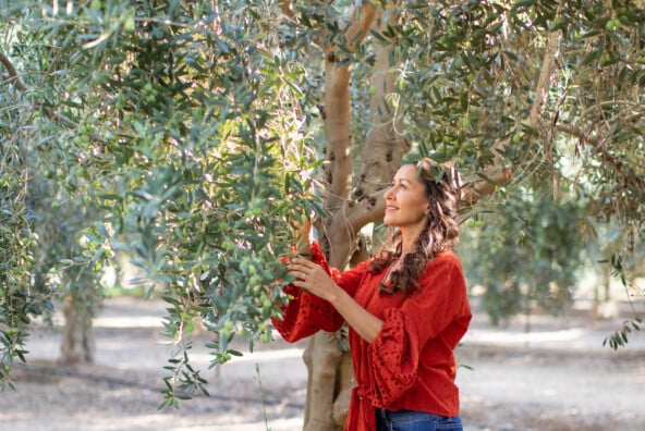 woman in olive orchard