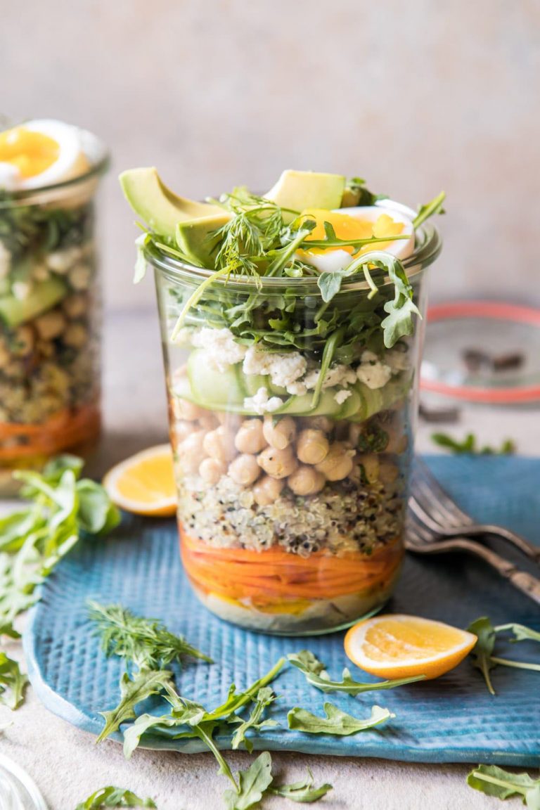 mediterranean chickpea and egg salad jars egg recipes for dinner