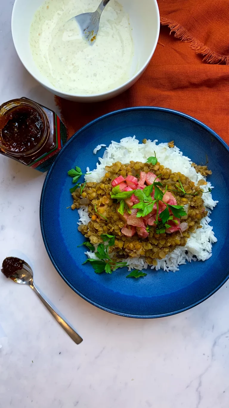 Savoury Rhubarb Dahl_vegetarian spring recipes