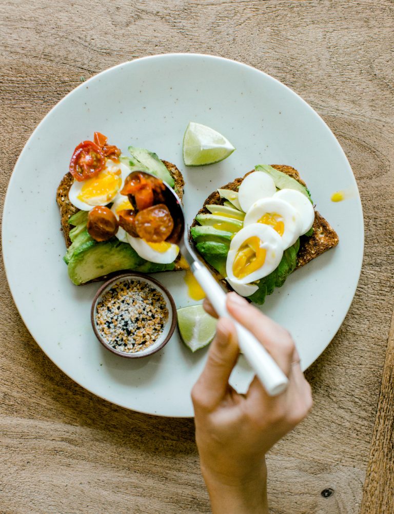 Sunday night avocado toast with a jammy egg