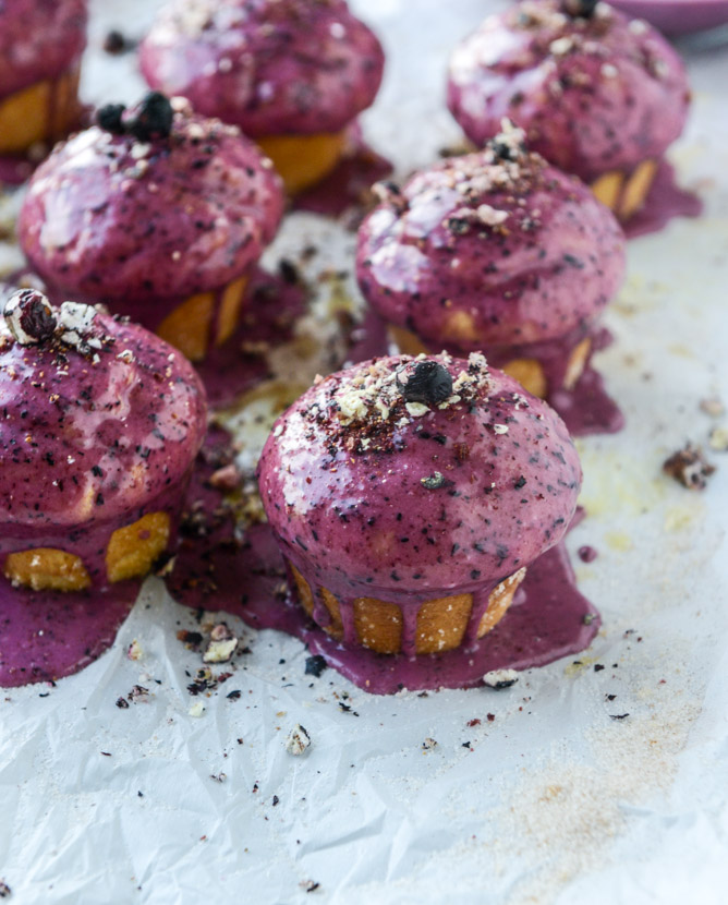 Blueberry Glazed Doughnut Muffins from How Sweet Eats