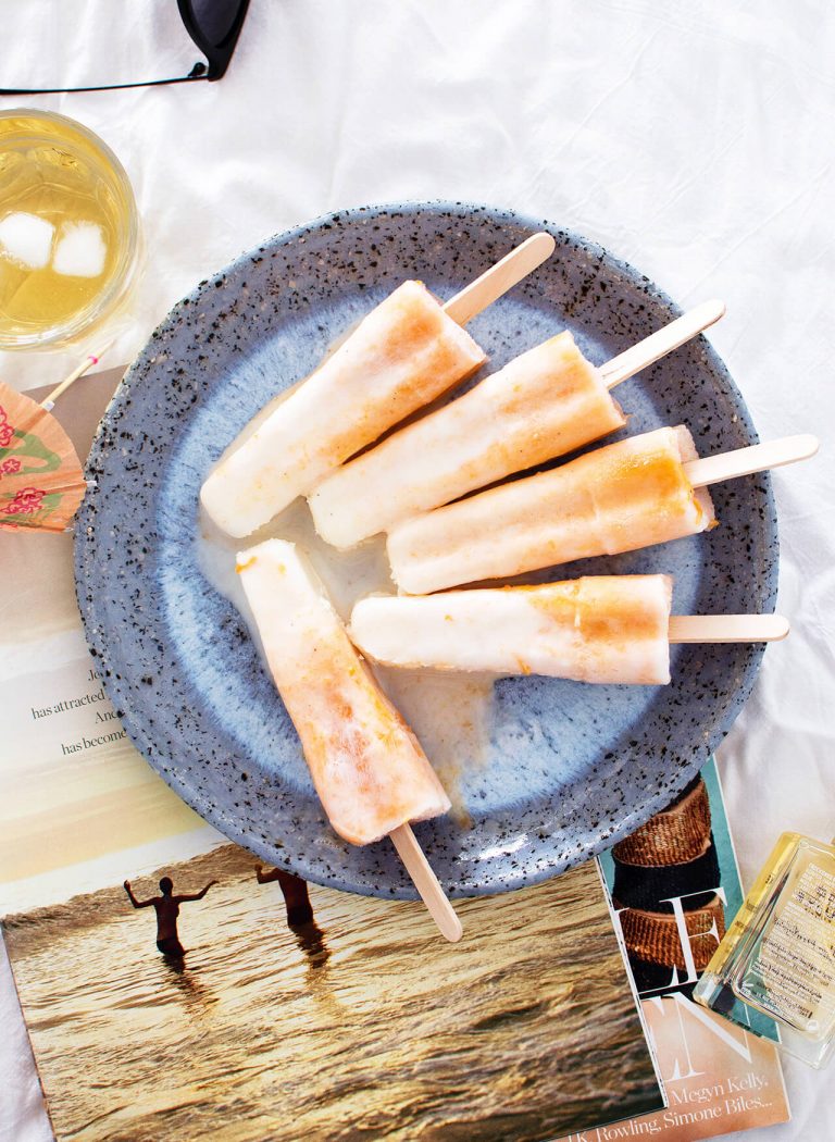 elderflower apricot yogurt popsicles, light desserts