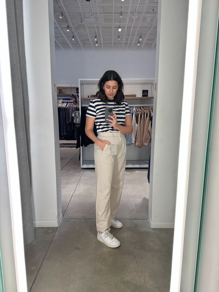 Everlane trousers activity from location outfit