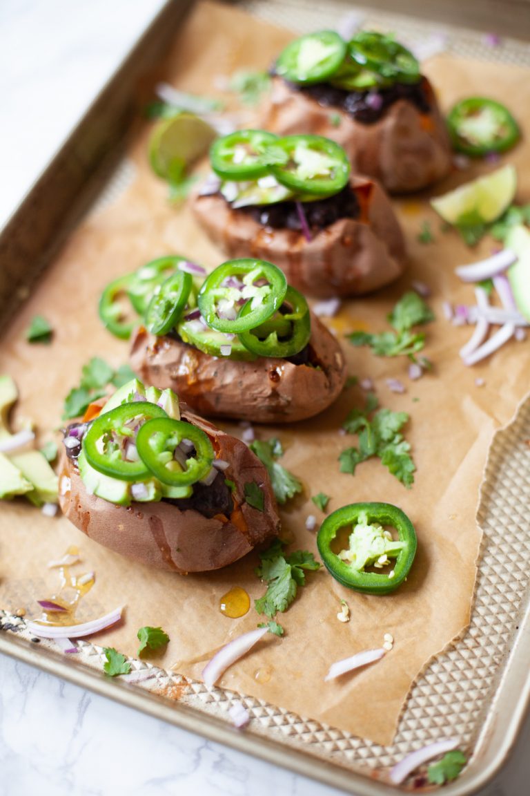 spicy stuffed sweet potatoes