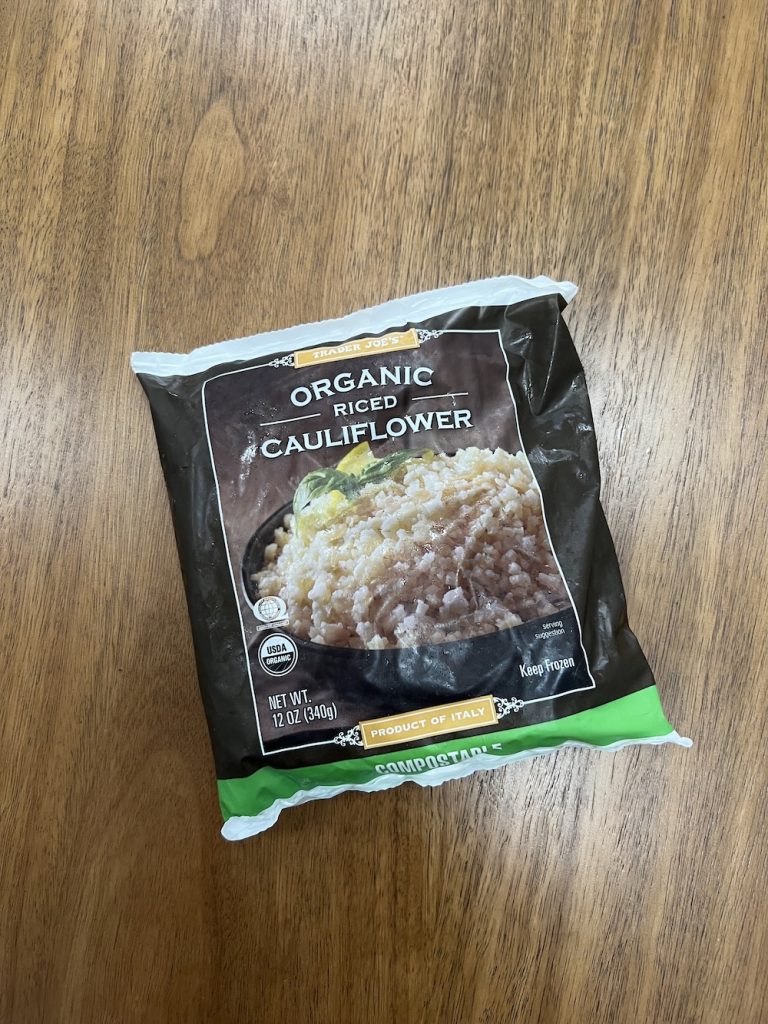 Organic Riced Cauliflower, best trader joes frozen food