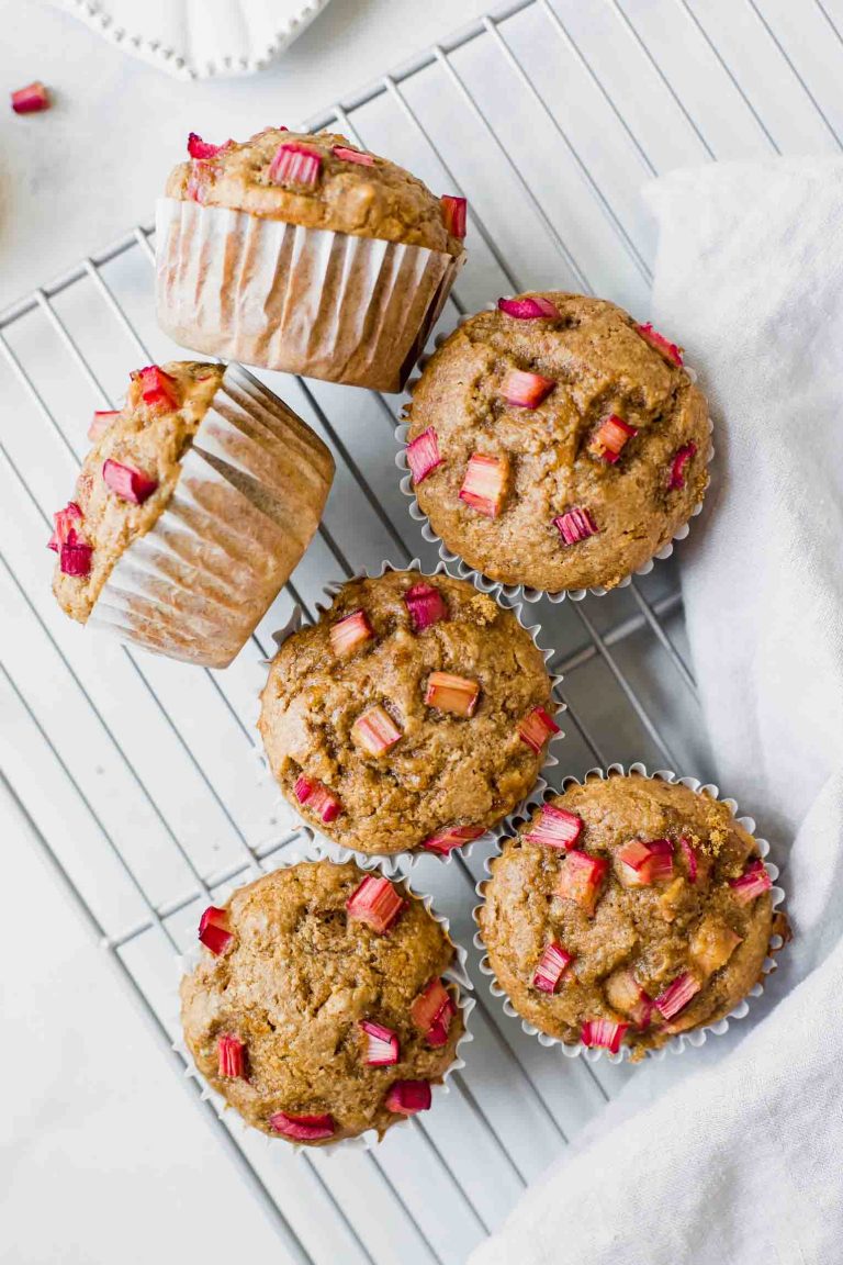 gluten-free healthy rhubarb muffins