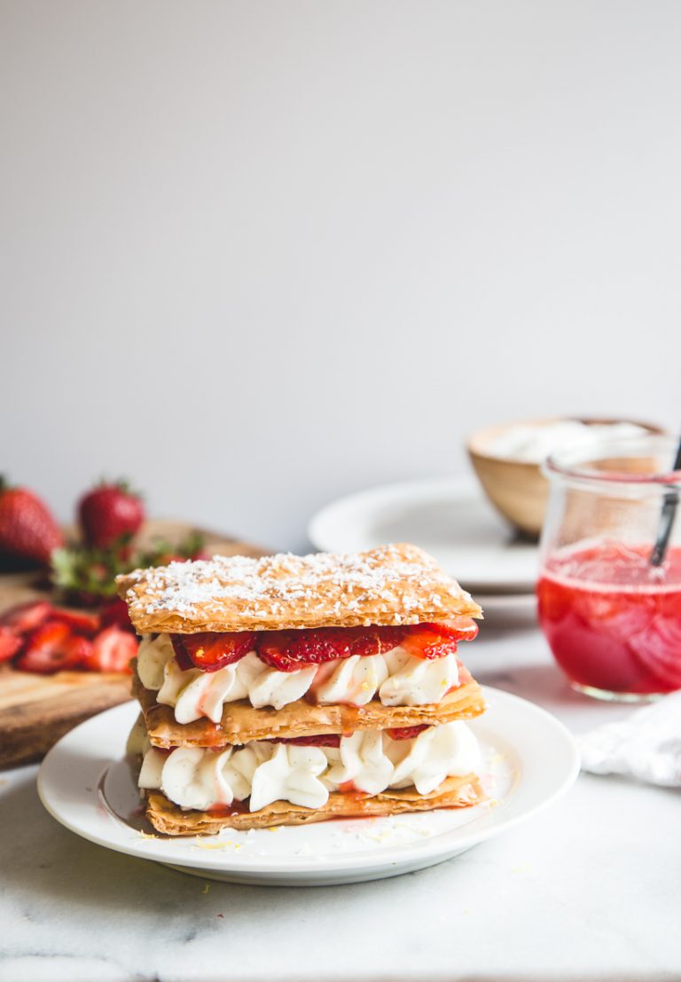 phyllo napoleons with strawberries and lemon-vanilla cream_how to use rhubarb