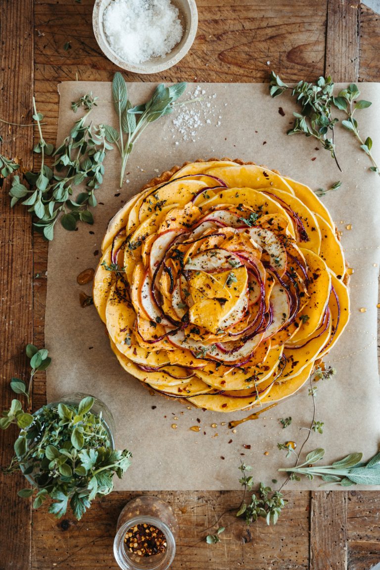 butternut squash and ricotta tart