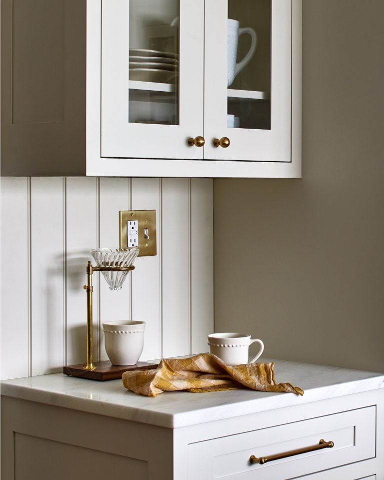 Coffee nook in kitchen. 