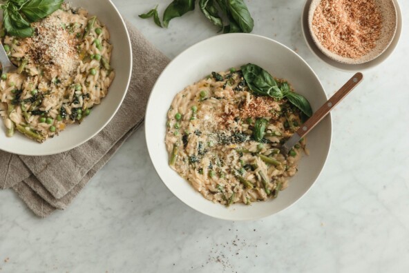 one pot spring parmesan orzo