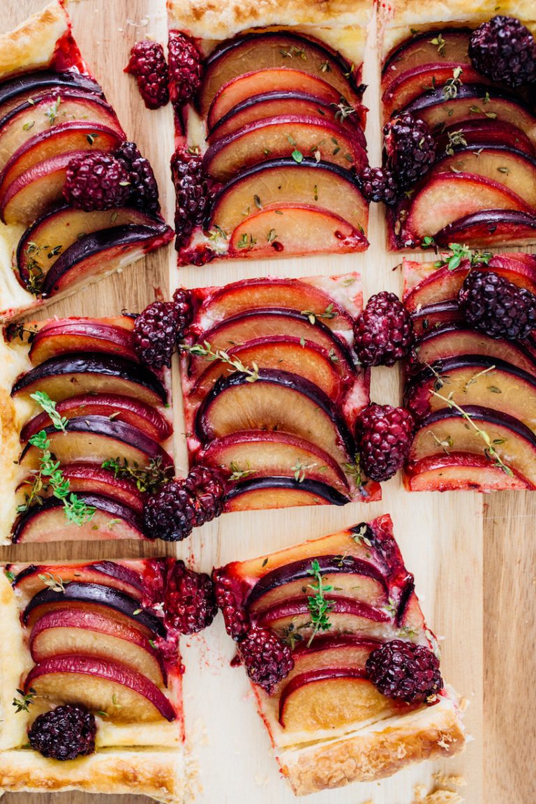 Plum, ginger and thyme tart