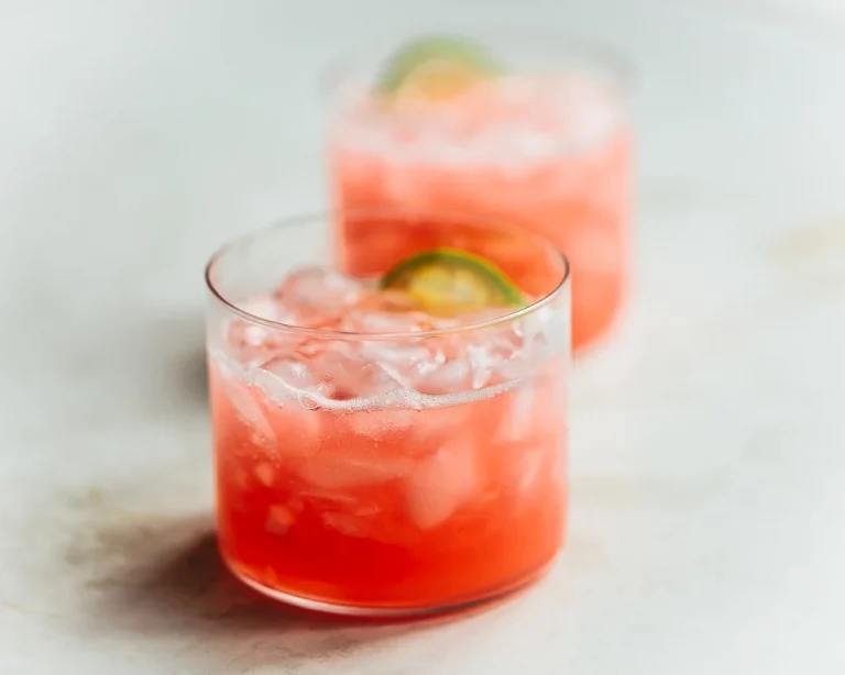 rhubarb cocktail with tequila and lime