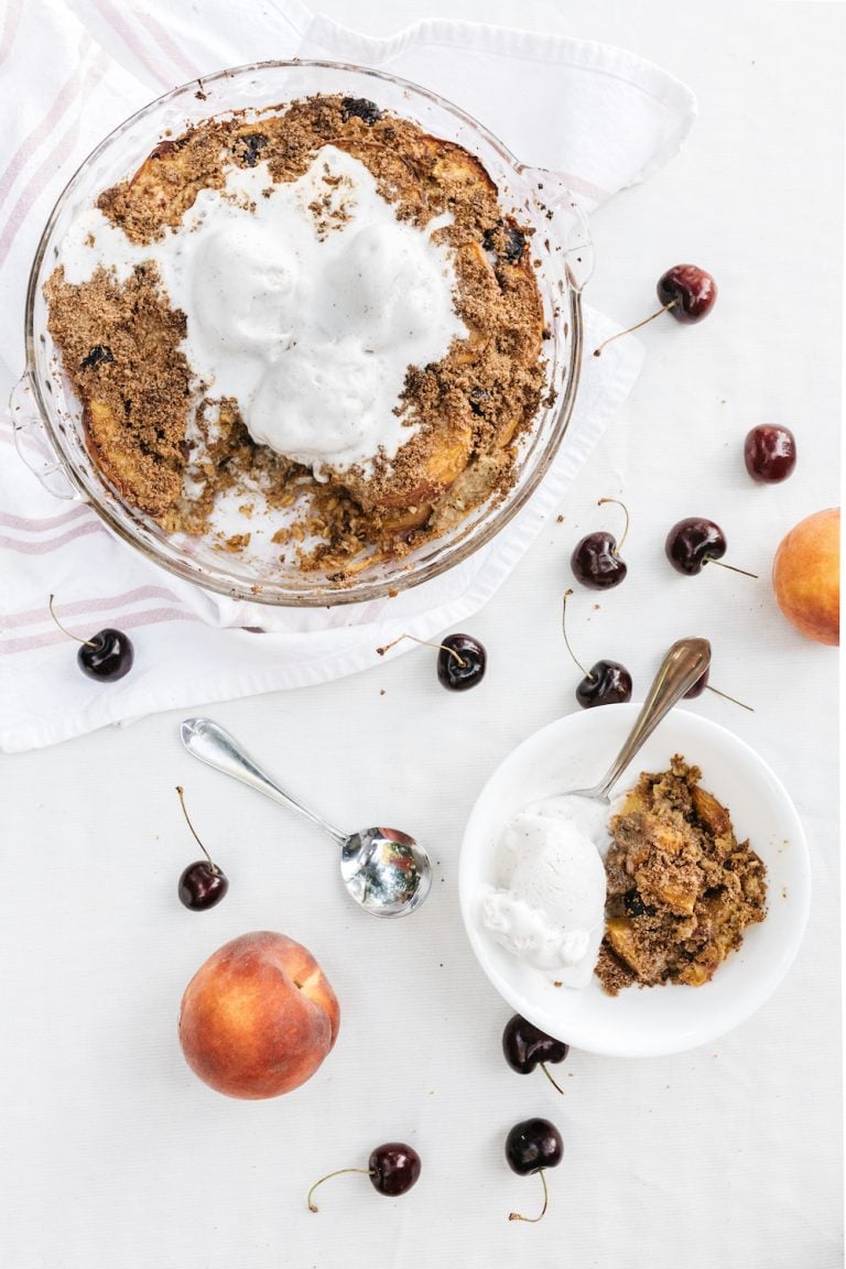 Summer Stone Fruit Crisp with Cinnamon Crumble
