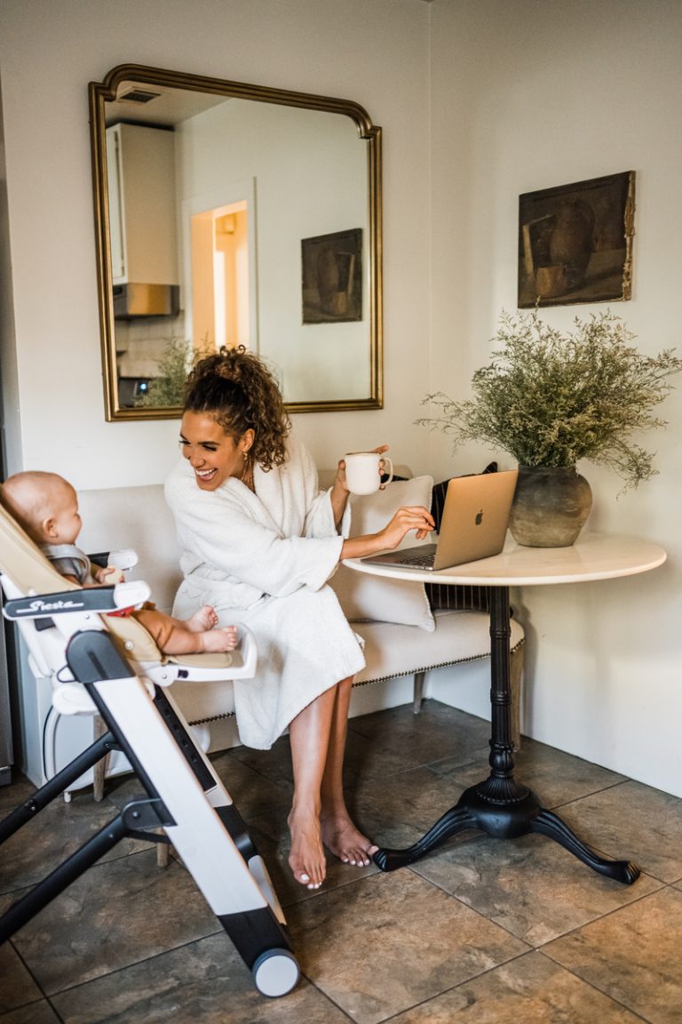 working from home with baby, redefine success