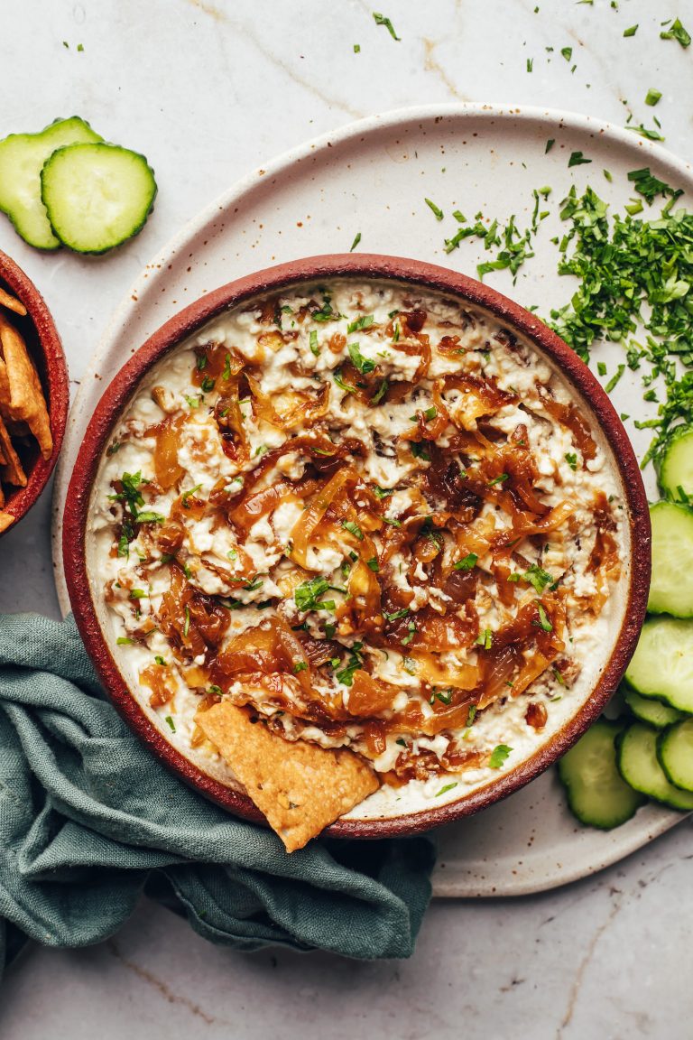 Creamy Vegan Caramelized Onion Dip_gluten-free side dishes