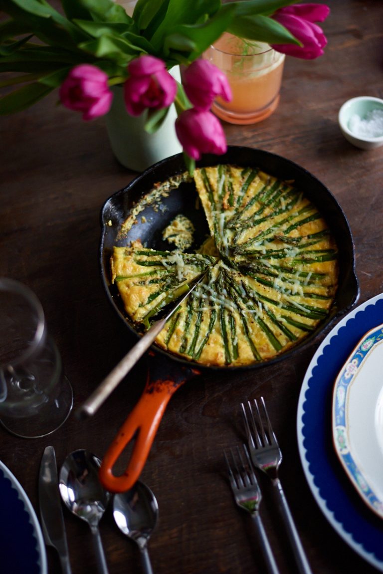 Gruyère frittata with asparagus