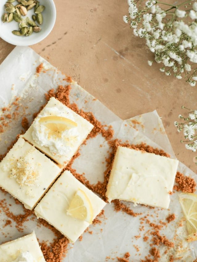 lemon cardamon no bake slices