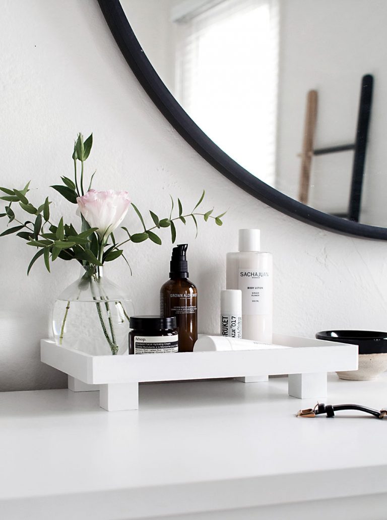 DIY Footed Vanity Tray