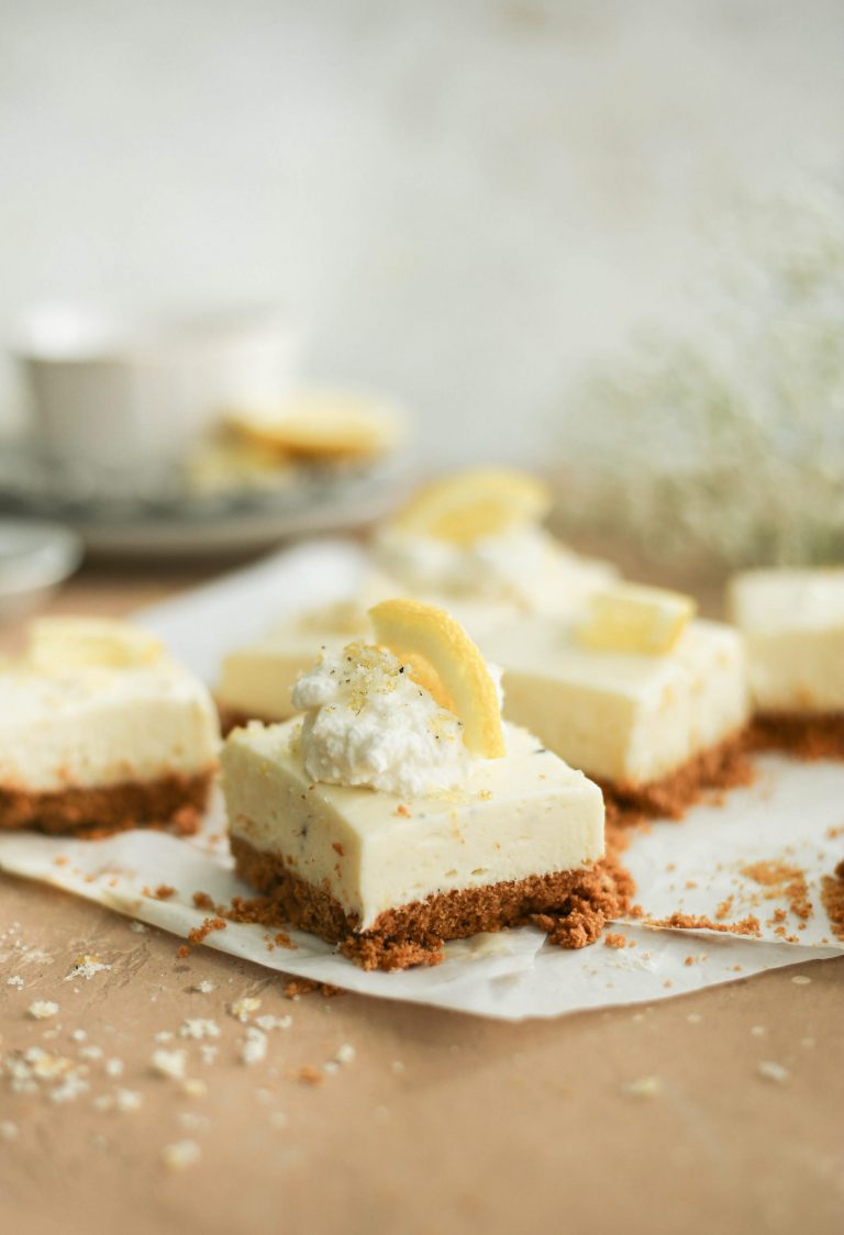 no bake white chocolate lemon cardamom slices 