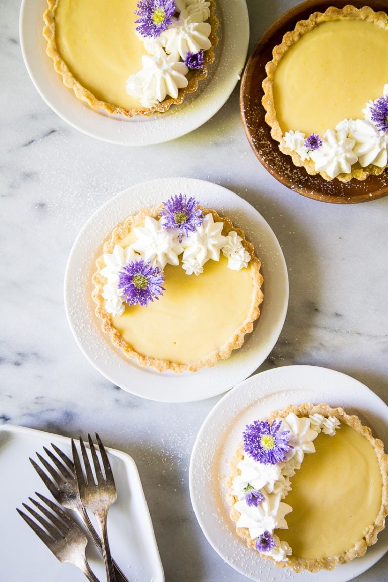 lemon tarts + orange blossom whipped cream 