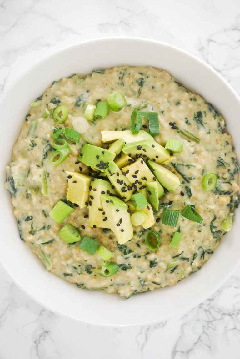 miso oatmeal with kale and avocado_healthy instant pot recipes
