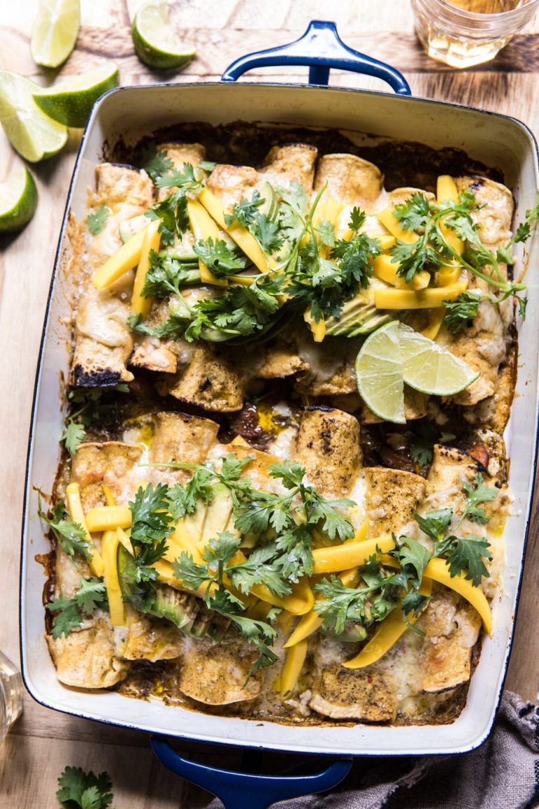 Salsa Verde Chicken and Zucchini Enchiladas with Mango, rotisserie chicken recipes
