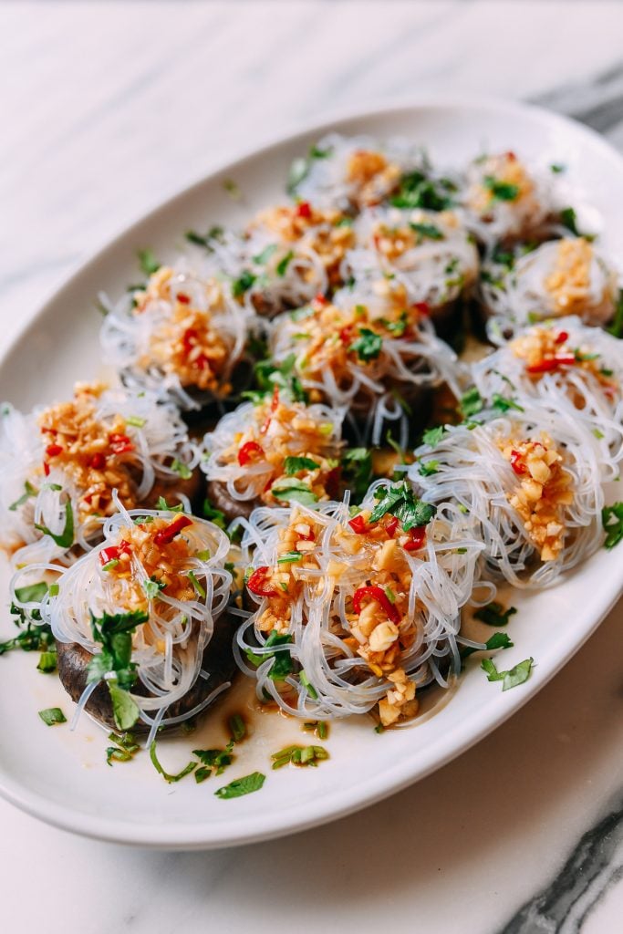 Spicy Garlic Shiitake Mushrooms and Glass Noodles