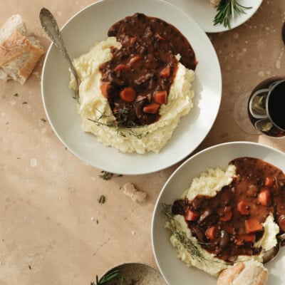 Vegetarian coq au vin