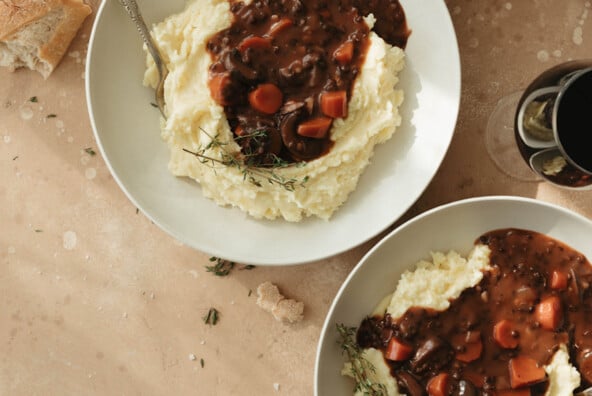 Vegetarian coq au vin