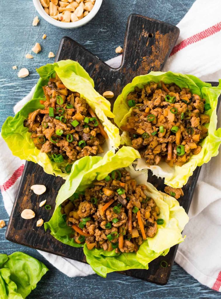 asian lettuce wraps with chicken