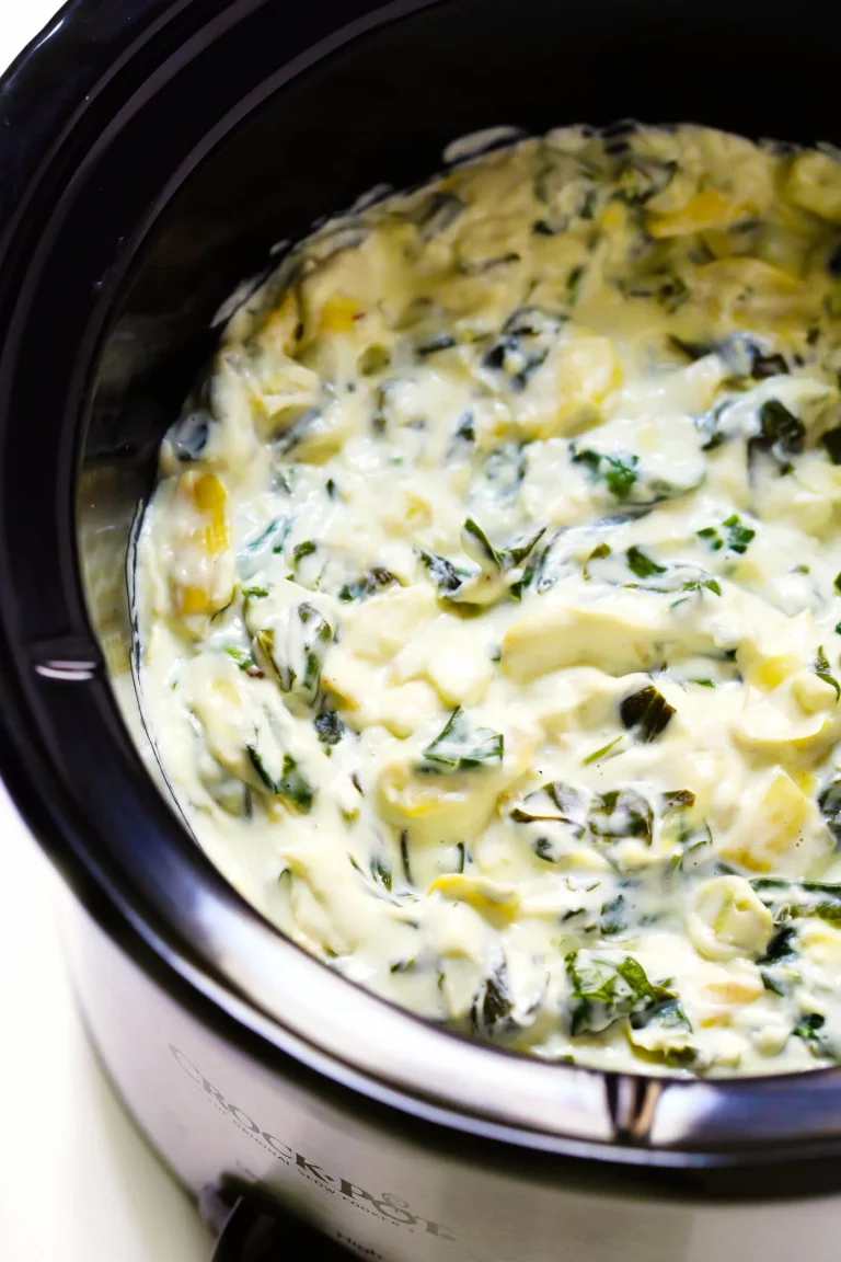 slow cooker spinach artichoke dip