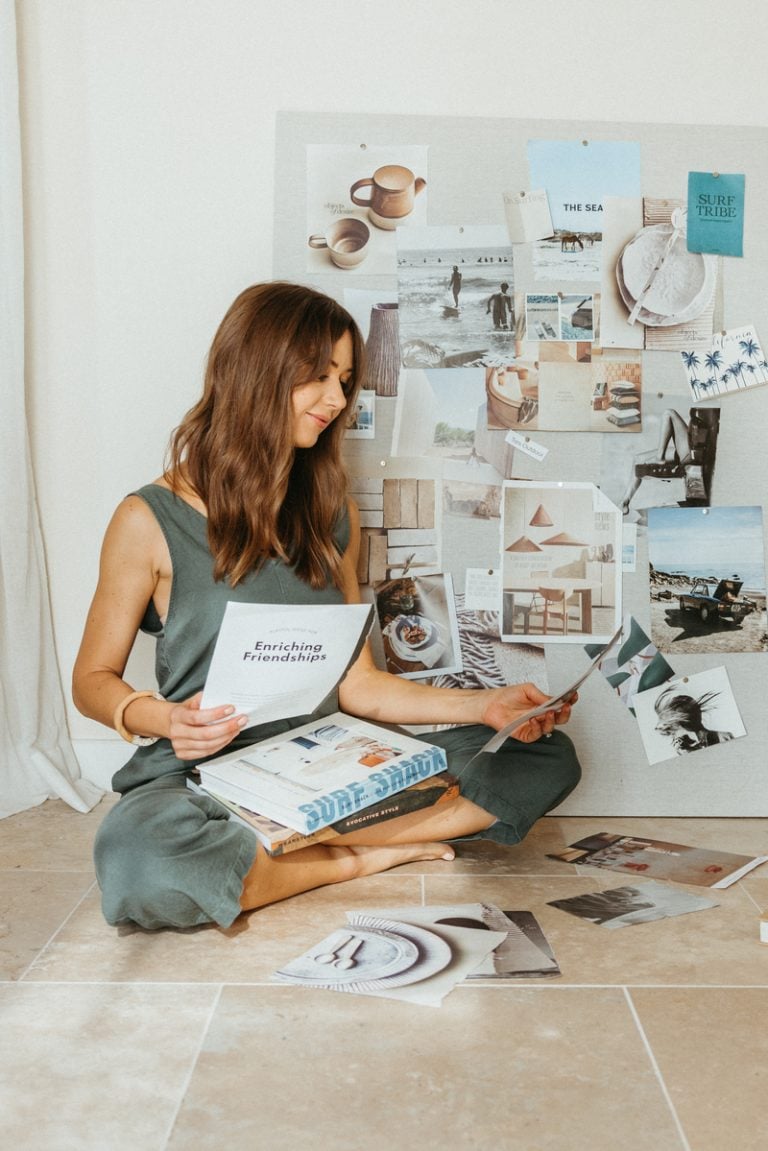 Camille Styles creates vision board.
