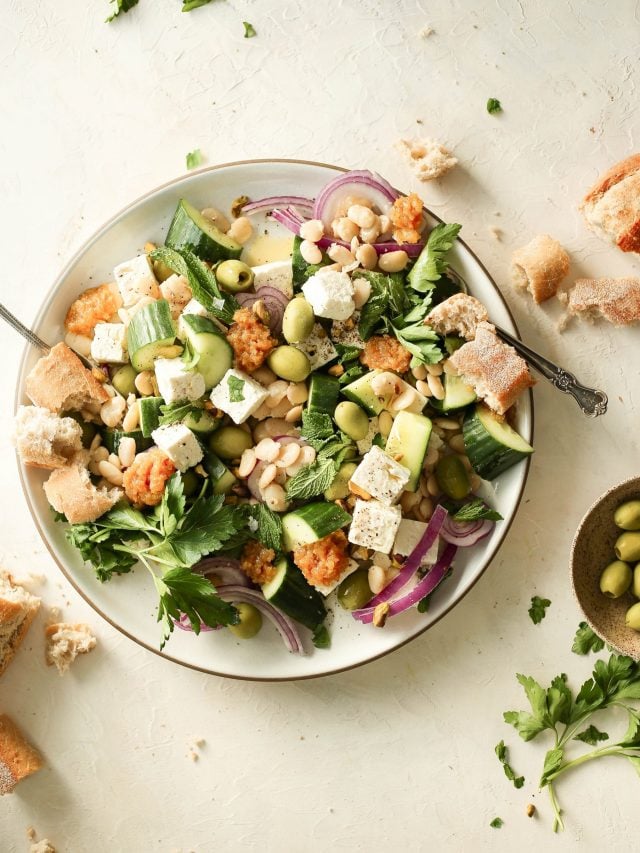 feta salad with white beans