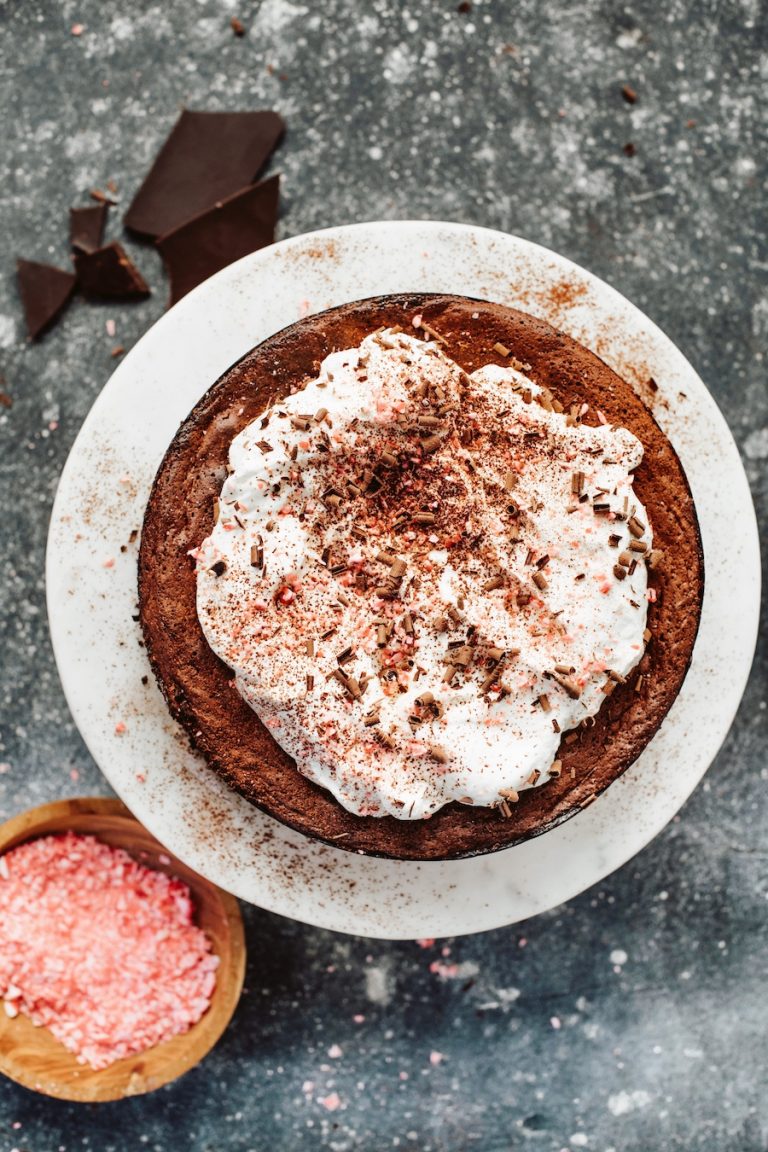 Flourless Peppermint Hot Chocolate Cake
