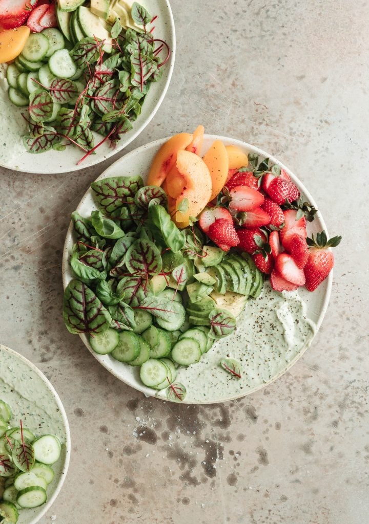 Green Fruit Salad with Ricotta and Herbs 