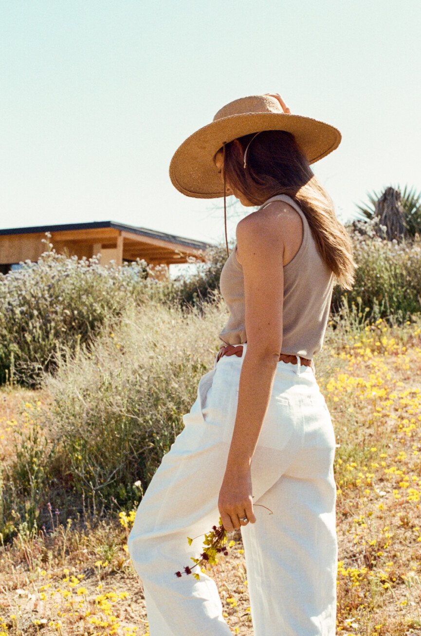 Portrait of Camille, natural, hiking, Joshua tree, travel, summer, hat